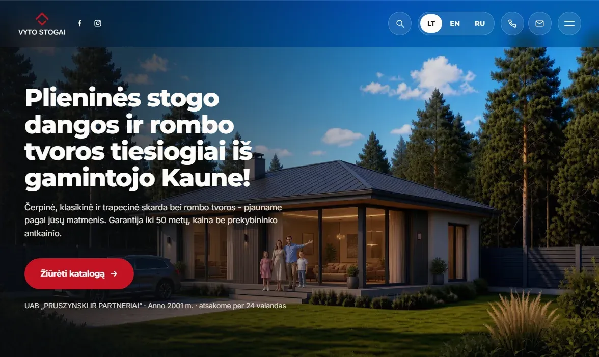 Vyto stogai website home page
